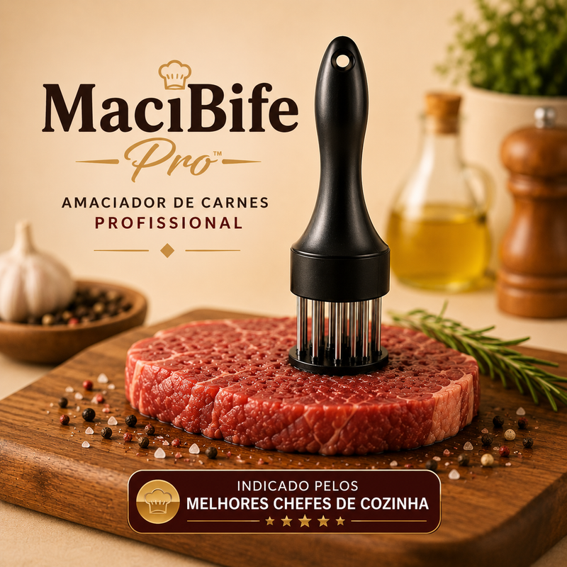 MaciBife Pro™ – Amaciador de Carnes Profissional com Pinos de Inox