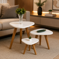 Trio Verona™ | Kit 3 Mesas Laterais com Design Orgânico