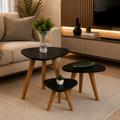 Trio Verona™ | Kit 3 Mesas Laterais com Design Orgânico