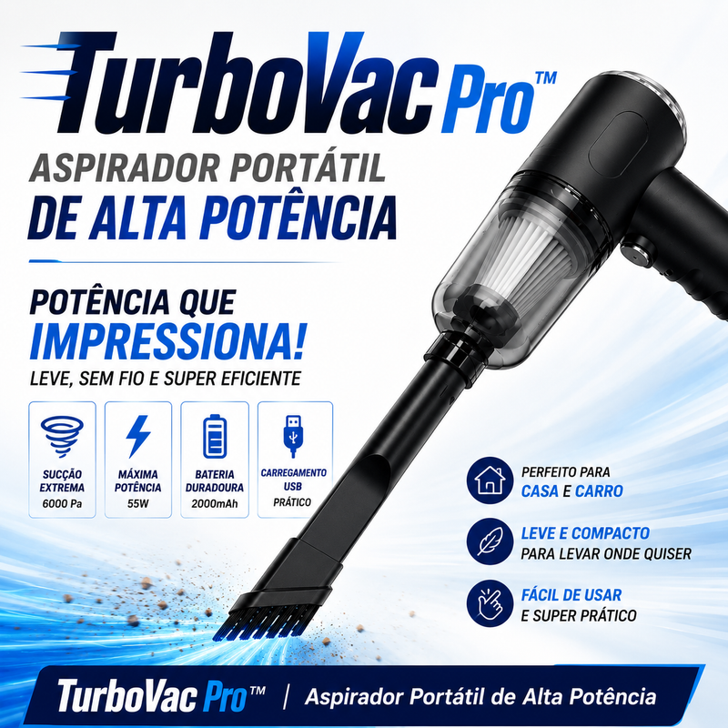 TurboVac Pro™ | Aspirador Portátil de Alta Potência