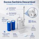 Kit Limpeza Sanitária - Escova + Suporte de Parede (24 Refis GRÁTIS)