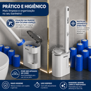 Kit Limpeza Sanitária - Escova + Suporte de Parede (24 Refis GRÁTIS)