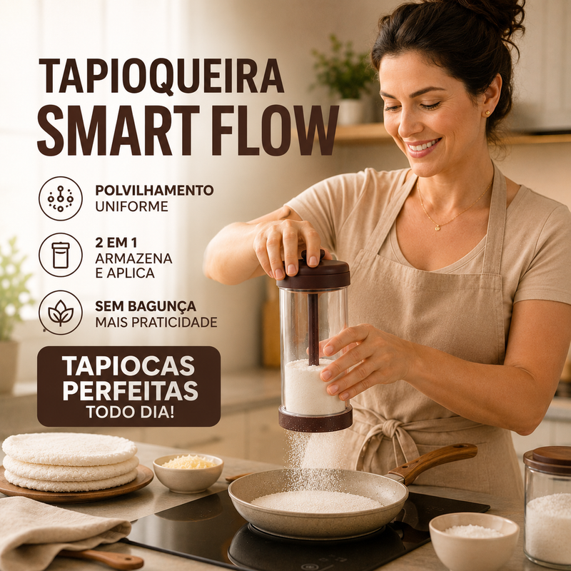 Tapioqueira Smart Flow™ 2 em 1 - A forma inteligente de fazer tapioca.