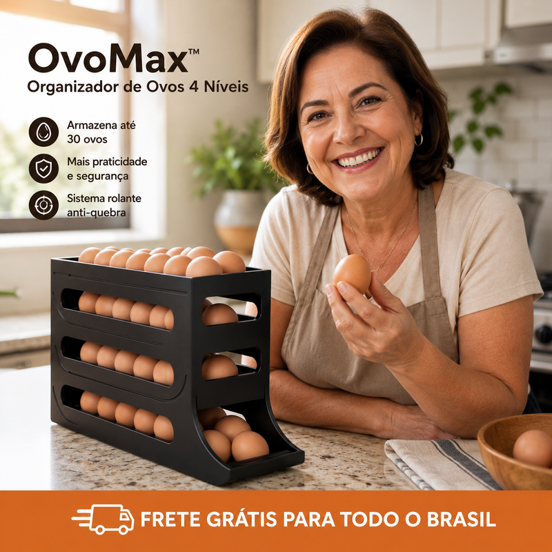 OvoMax™ | Organizador de Ovos 4 Níveis