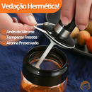 Kit de Porta Condimentos de Vidro Premium com Tampa Hermética e Colher