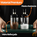 Kit de Porta Condimentos de Vidro Premium com Tampa Hermética e Colher