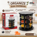 Porta Temperos Giratório 360° - LEVE 9 POTES DE VIDRO DE BRINDE