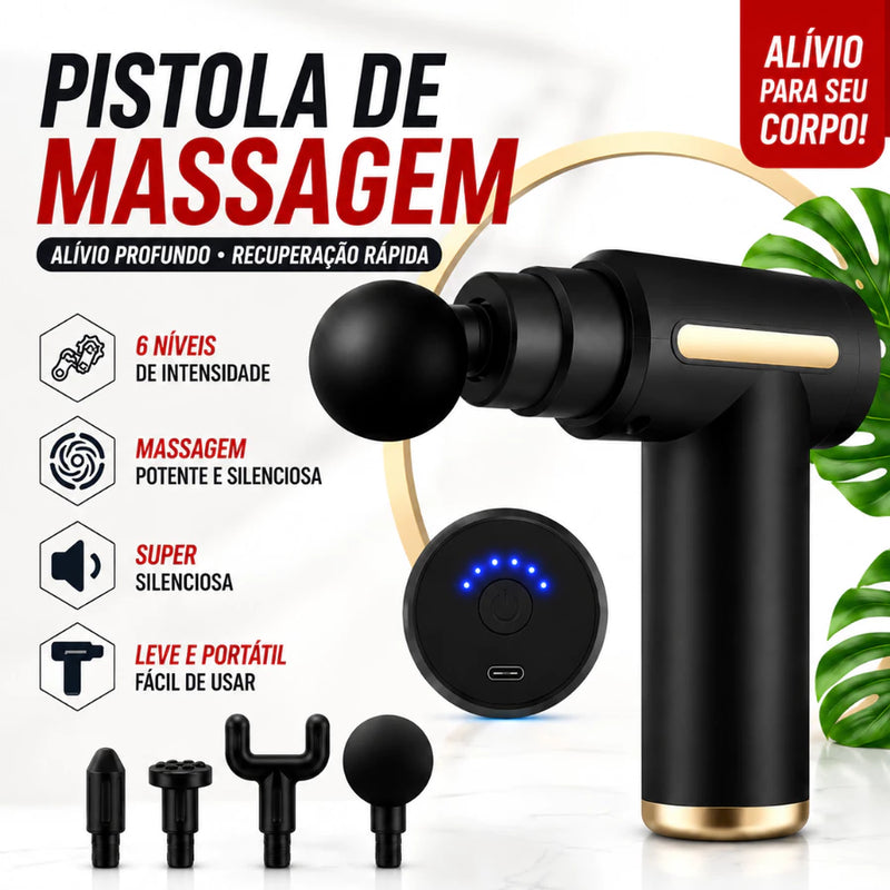 Pistola de Massagem - Alívio Profundo, Recuperação Rápida