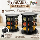 Porta Temperos Giratório 360° - LEVE 9 POTES DE VIDRO DE BRINDE