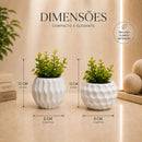 Kit 6 Vasos Decorativos Verde Encanto + Plantas Artificiais Grátis
