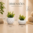 Kit 6 Vasos Decorativos Verde Encanto + Plantas Artificiais Grátis