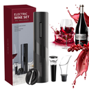 Kit Abridor de Vinho Elétrico Automático Inox 4 Peças