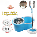Kit Mop Giratório Com Balde e Cesto de Centrifugação Em Inox