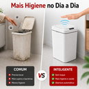 Lixeira Inteligente Automática 15L Sem Toque Sensor Infravermelho Tampa Automática Cozinha Banheiro