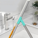 Rodo de Silicone Cabo Para Limpeza de Piso Vidros Com Gancho Secos e Molhados Uso Duplo Vassoura Mágica